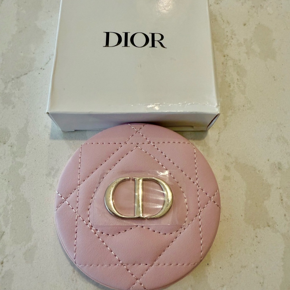 Dior Blush Pink Quilted Compact purse mirror